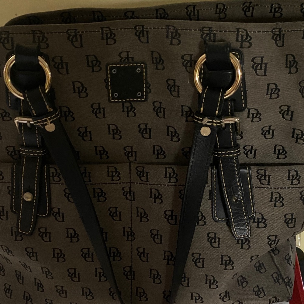 Dooney & Bourke Black and Brown Monogram Tote